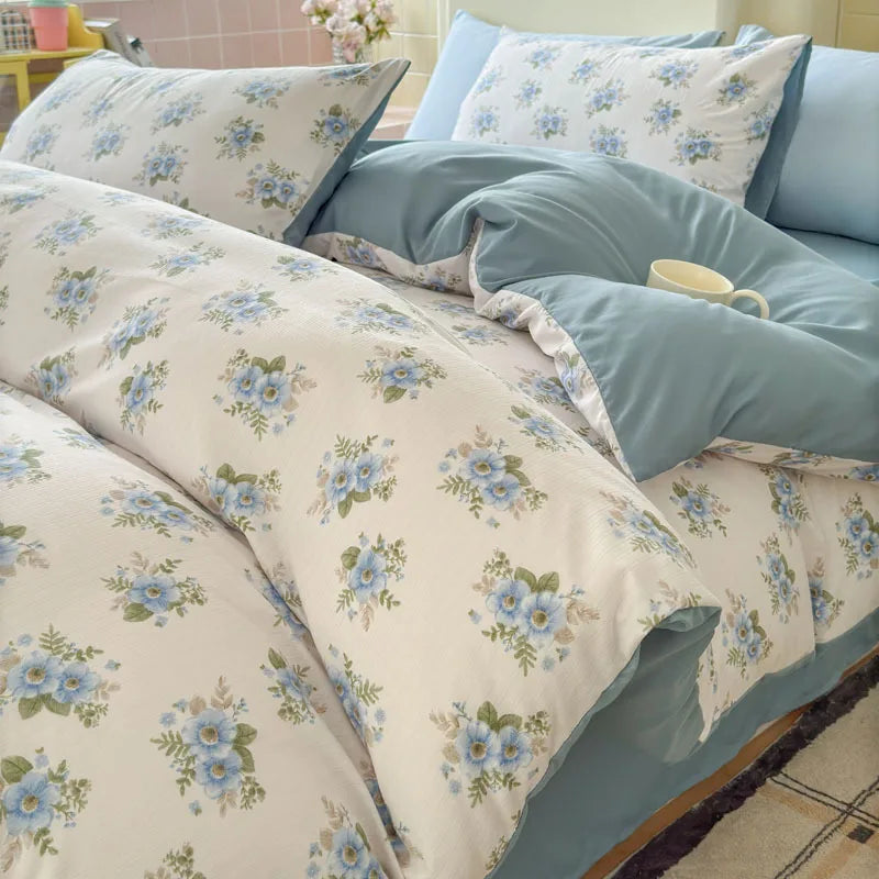 Afralia™ Plant Print Bedding Set - Twin Full Size Soft Comforter for Skin Friendly Bedroom Decor