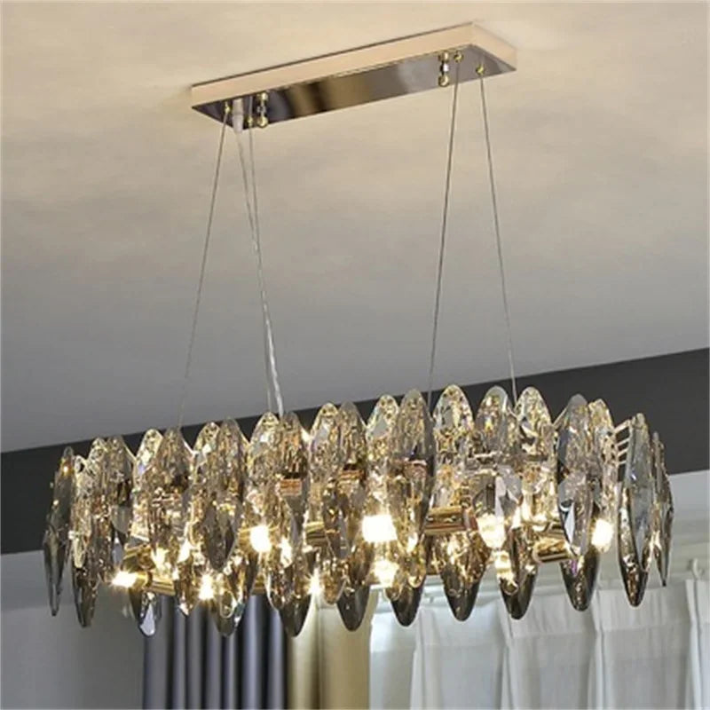 Afralia™ Luxury Diamond Crystal Chandelier for Dinning and Living Room Decor