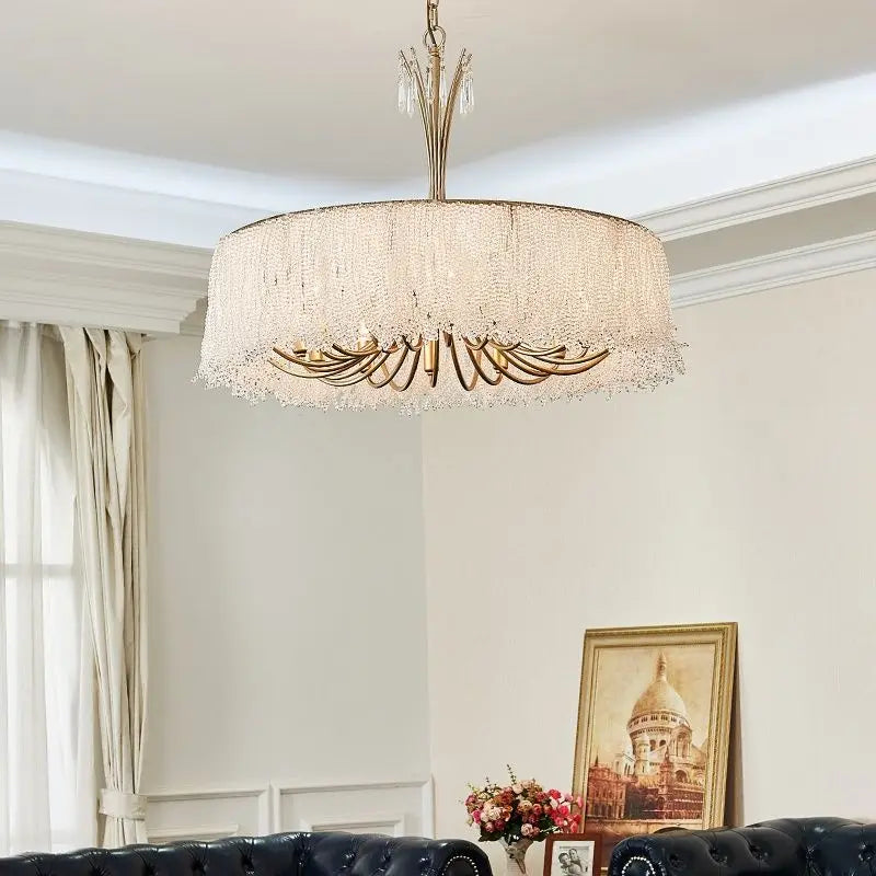 Afralia™ Crystal Chandelier: Modern Clear Glass Pendant Lamp for Villa Hall and Bedroom