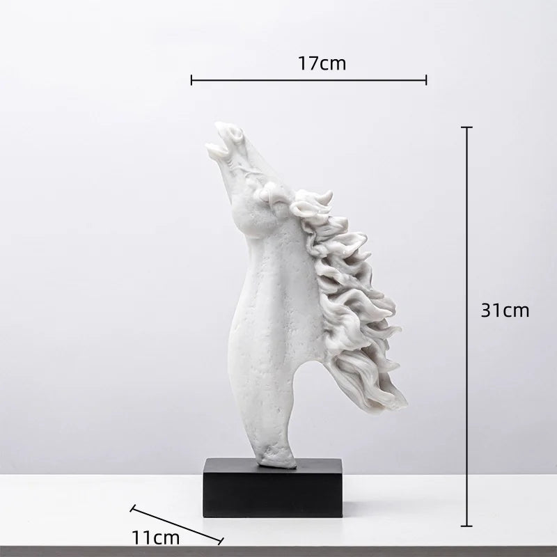Afralia™ Horse Head Statue Resin Figurine Home Decor Sculpture