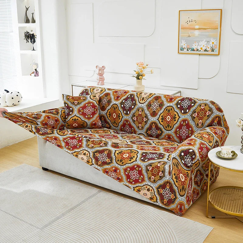 Afralia™ Stretch Sofa Cover Slipcover Print Couch Protector for 3 Seater
