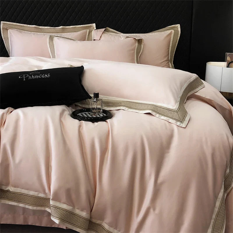 Afralia™ 1000TC Luxury Embroidery Bedding Set - Full/Queen/King 4Pcs