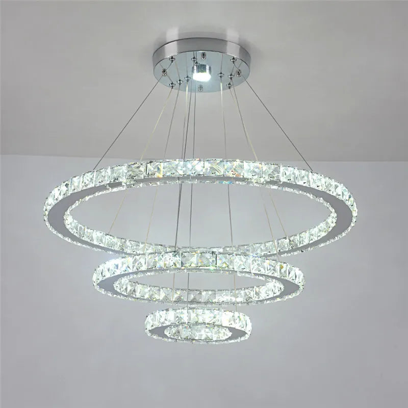 Afralia™ Crystal LED Pendant Chandelier, Modern Nordic Ceiling Lamp for Living and Dining Room