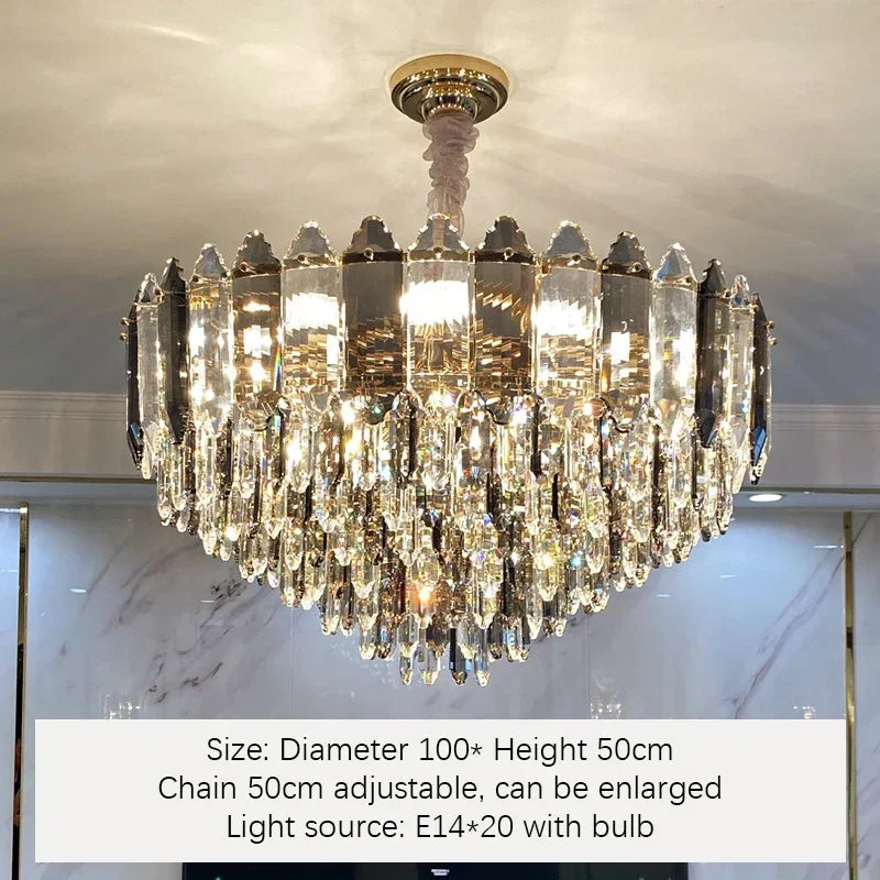 Afralia™ Crystal Chandelier: Modern Luxury LED Lighting for Living Room, Kitchen, and Dining Area