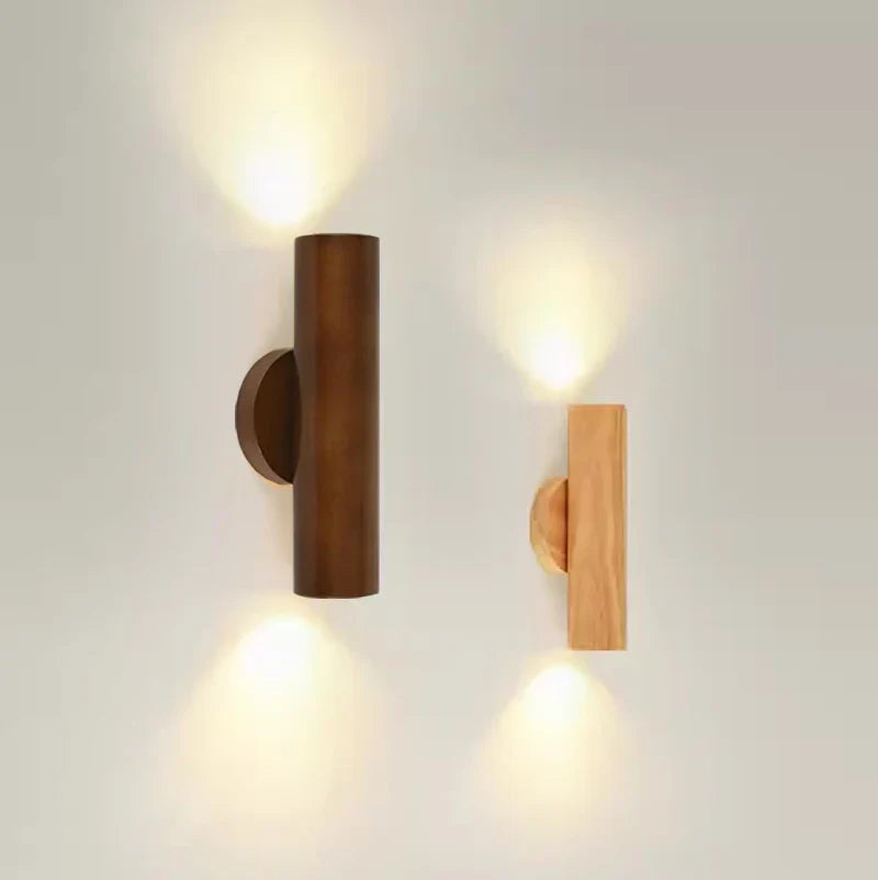 Afralia™ LED Wood Wall Lamp: Nordic Style Walnut Sconce for Bedroom, Study, and Living Room