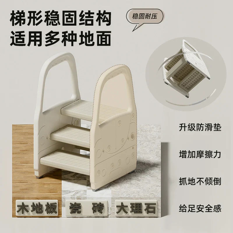 Afralia™ Folding Stairs Kitchen Ladder Metal Decorative Kids Sedie Steps Household