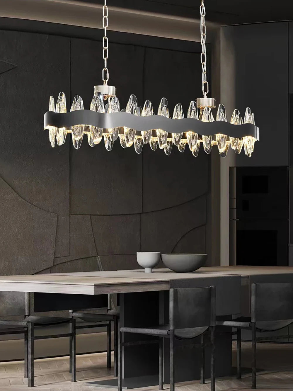 Afralia™ Modern Crystal Chandelier: Long Gold LED Luxury Suspension Lamps