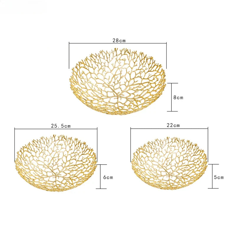 Afralia™ Coral Shapes Metal Tray: Stylish Home Decor Organization Container