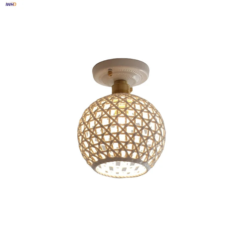 Afralia™ White Ceramic LED Ceiling Light Fixture Nordic Modern Home Decor Lighting Plafond Lamp