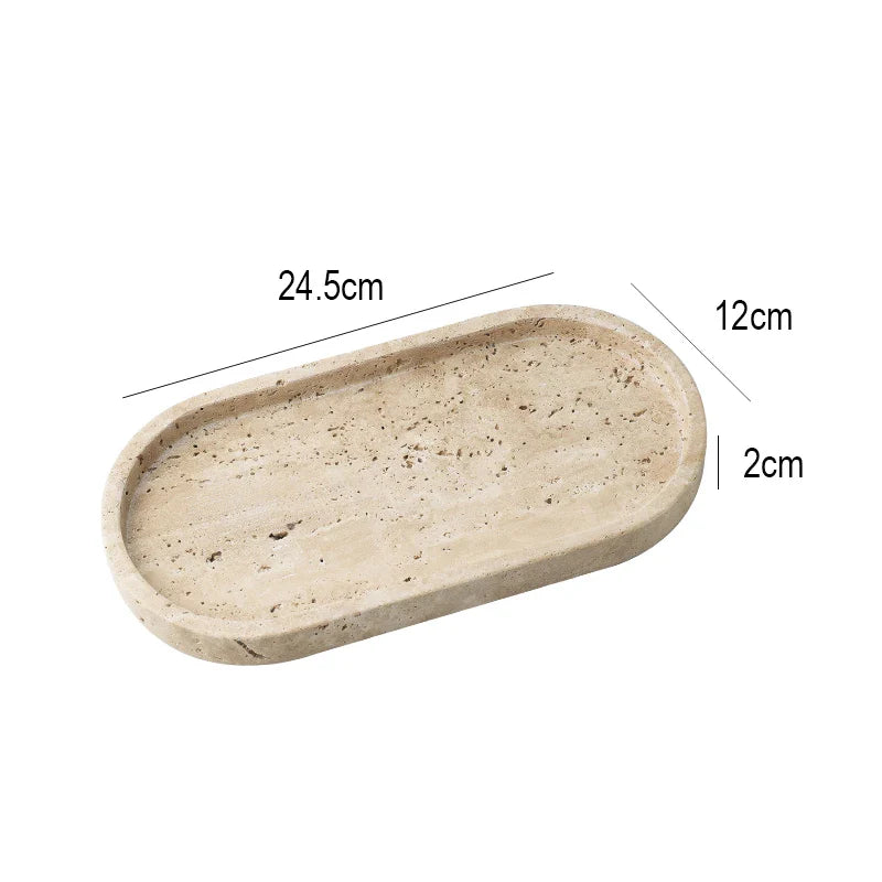 Afralia™ Marble Stone Fragrance Diffuser Travertine Sphere Incense Burner with Tray