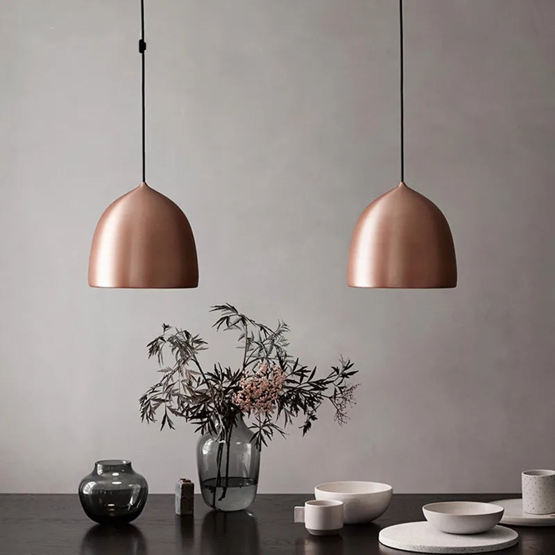 Afralia™ Minimalist Metal Belt Hanging LED Lamp for Restaurant Kitchen Living Room