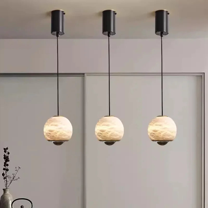 Afralia™ Marble Stone Pendant Lamp - Luxury Modern Chandelier for Bedroom, Restaurant, and Table Decor