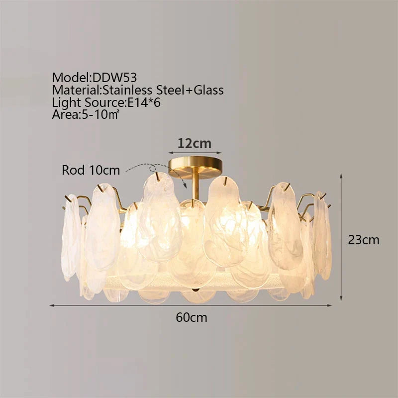Afralia™ Smoke Glass Artistic LED Pendant Light for Elegant Living Room Decor