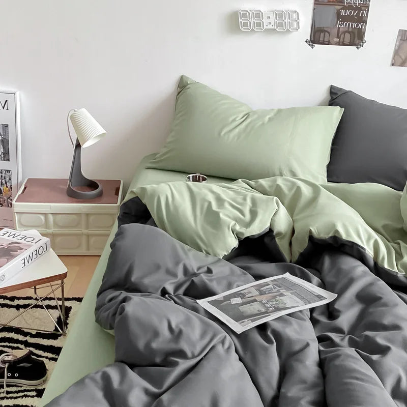 Afralia™ Solid-Color Quilted Bedding Set: Dual Purpose Summer Quilt or Duvet Cover