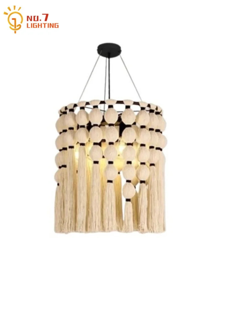 Afralia™ Bohemian Tassel Pendant LED Light for Cozy Atmosphere