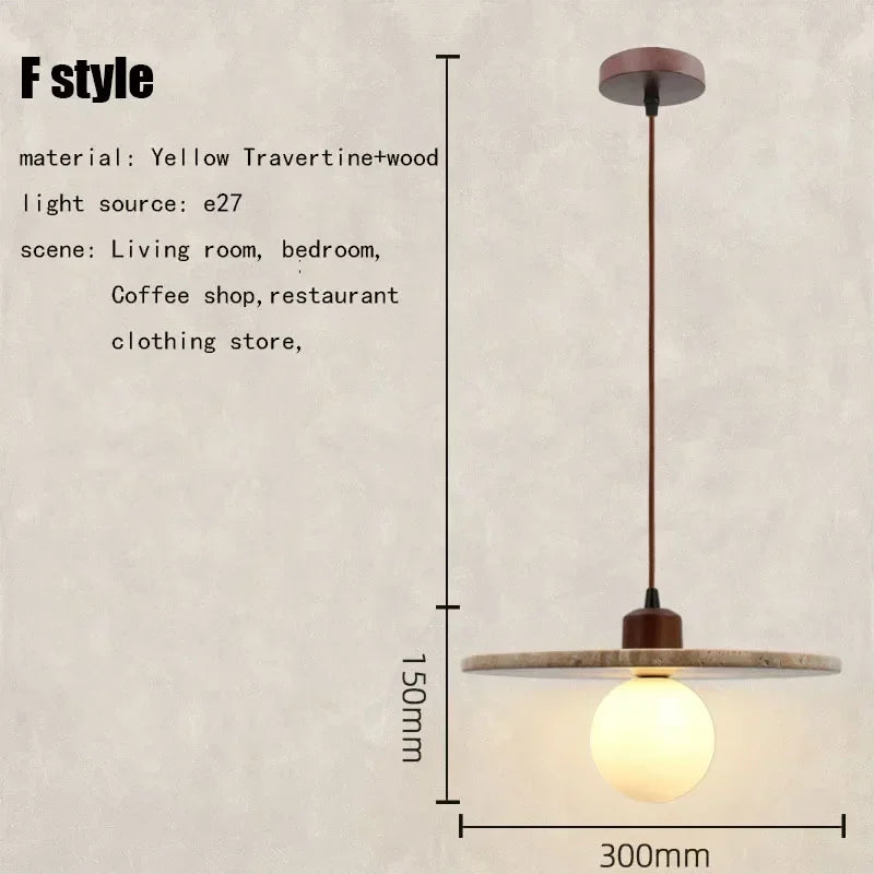 Afralia™ Elegant Wabi Sabi Travertine Pendant Lamp for Dining Desk & Kitchen Island