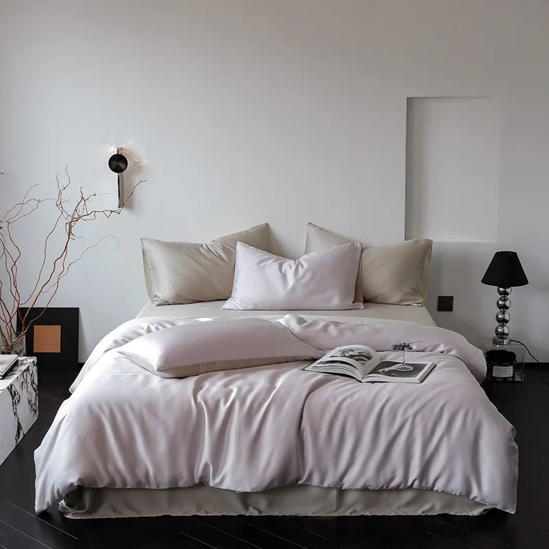 Afralia™ Silk Comforter Set: Super Soft Cooling Bedding in Solid Colors