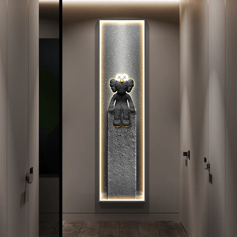 Afralia™ Crystal Porcelain Doll Bear LED Wall Light - Modern Indoor Decor