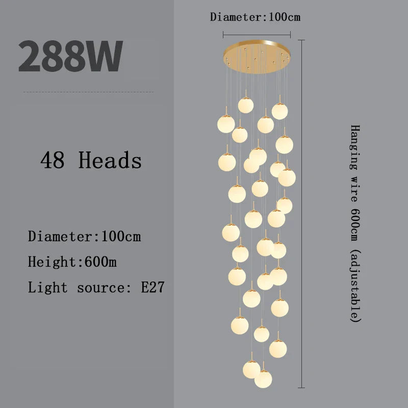 Afralia™ Nordic LED Glass Chandelier for Modern Living Spaces