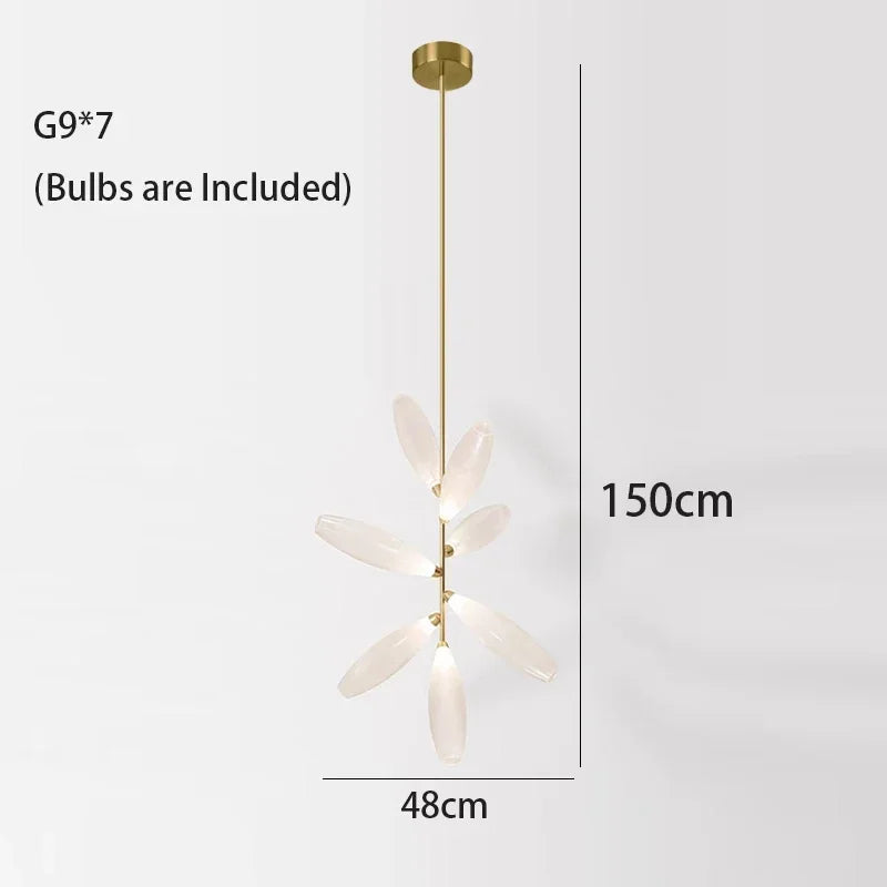 Afralia™ Oval Glass LED Chandelier for Staircase and Living Room