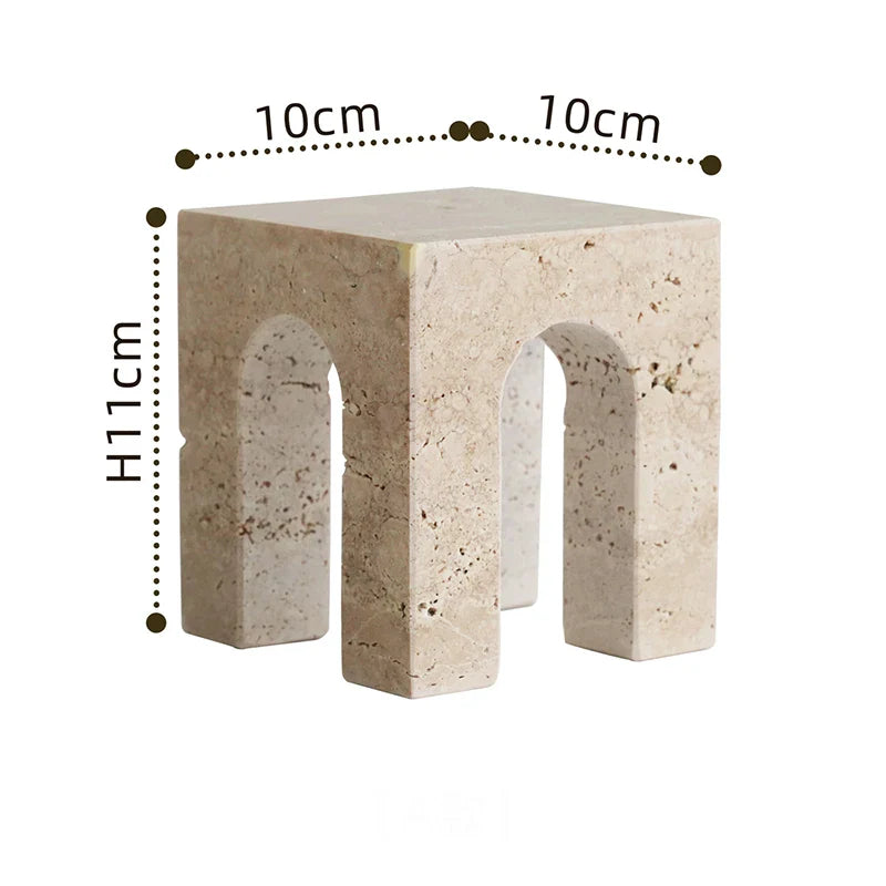 Afralia™ Marble Archway Travertine Ornament for Coffee Table Living Room Decor