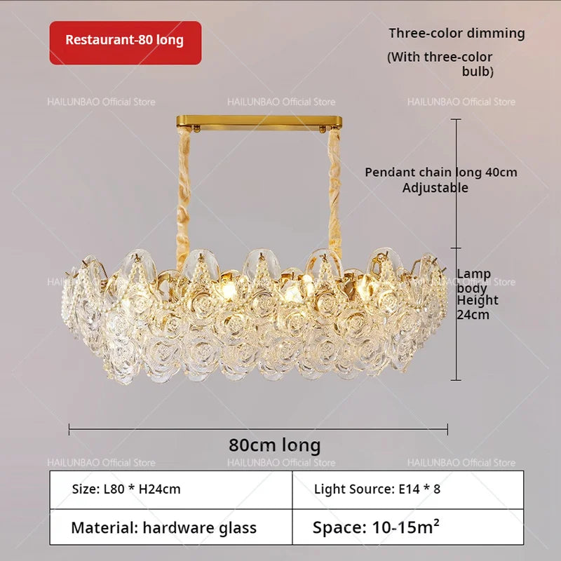 Afralia™ French Chandelier Pearl Glass Rose 2024 Master Bedroom Lighting