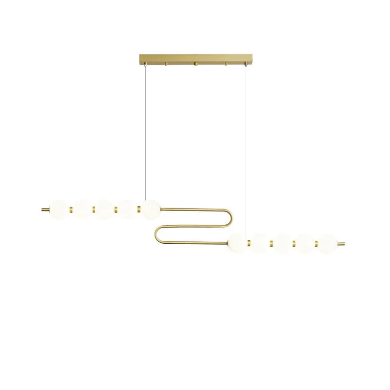 Afralia™ Love Gold Chrome Chandelier LED Suspension Lighting for Dinning Room