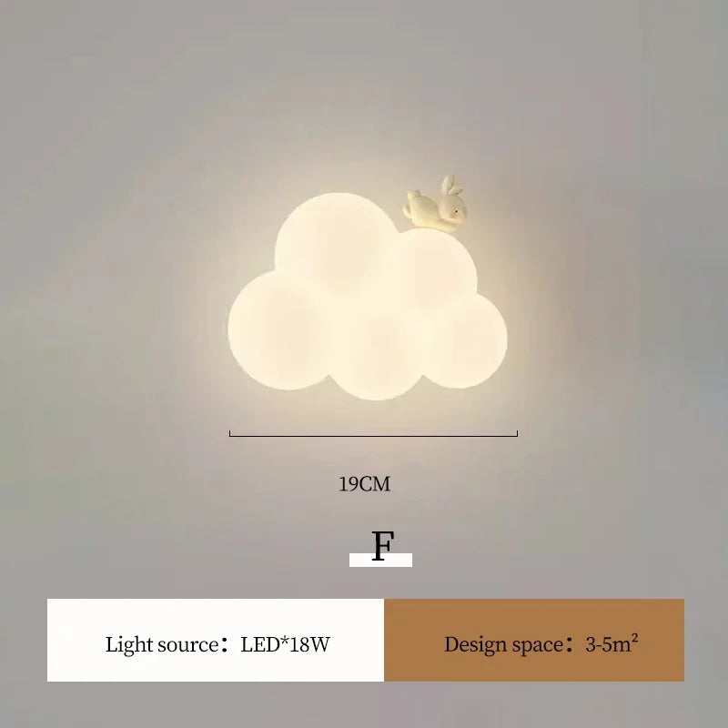 Afralia™ Kids Room LED Animal Wall Lamps - Monkey Rabbit Cloud Design