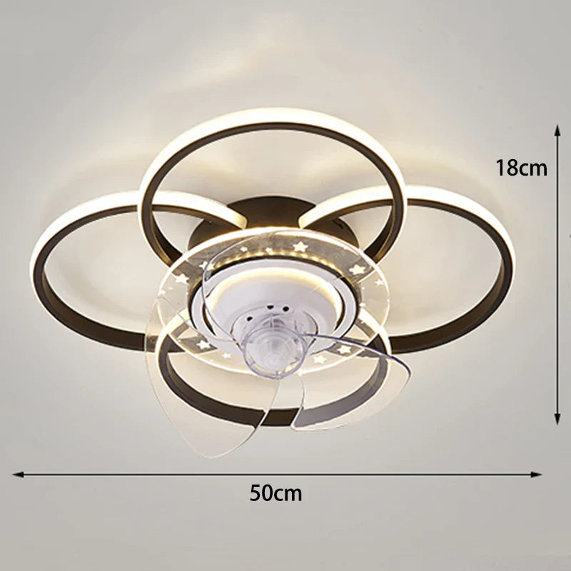 Afralia™ Modern Ceiling Fan with LED Light & Remote Control for Bedroom & Living Room