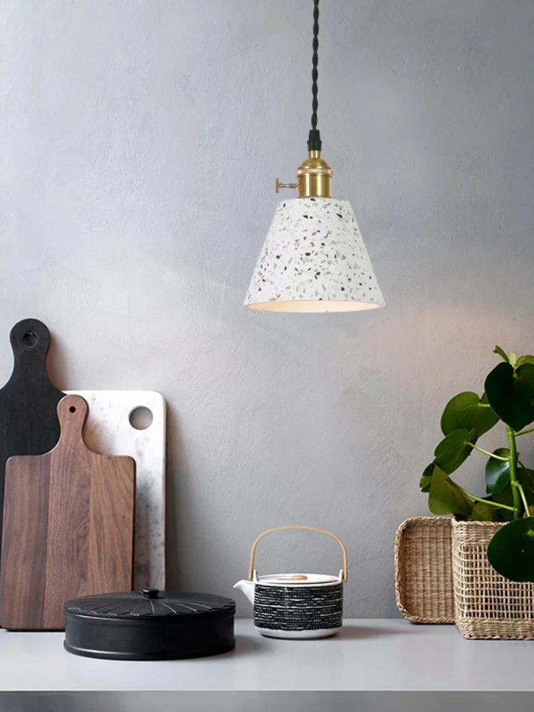 Afralia™ Terrazzo LED Pendant Lights, Adjustable Wire, Nordic Modern Hanging Lamp