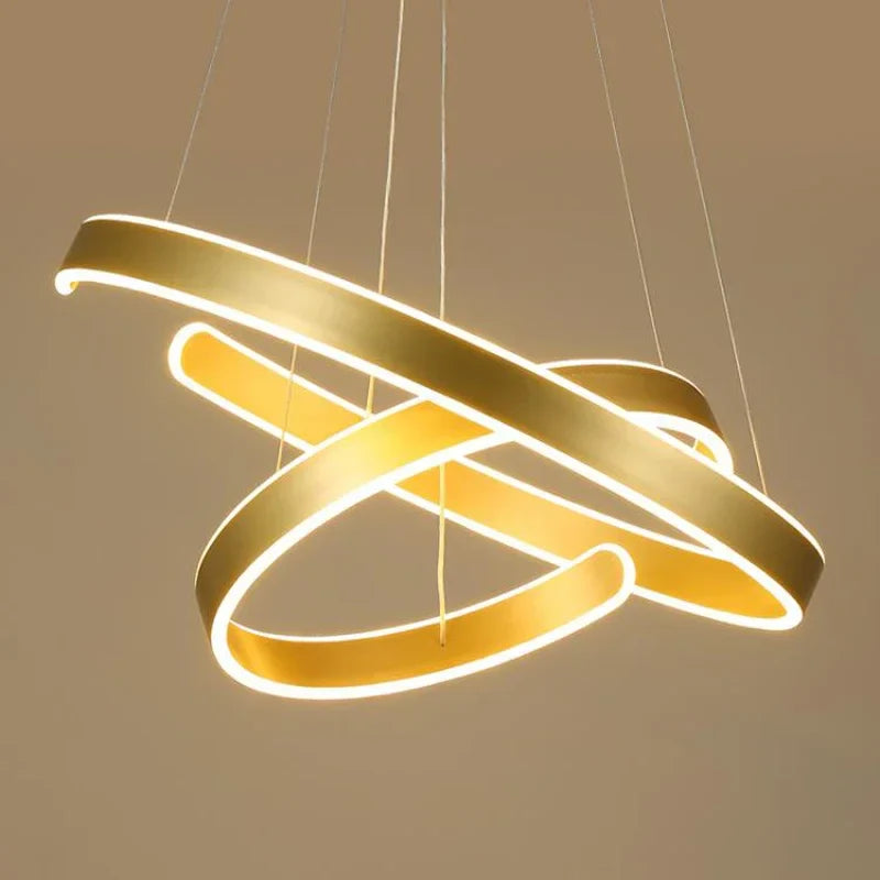 Afralia™ Geometry Circle Rings LED Ceiling Lamp