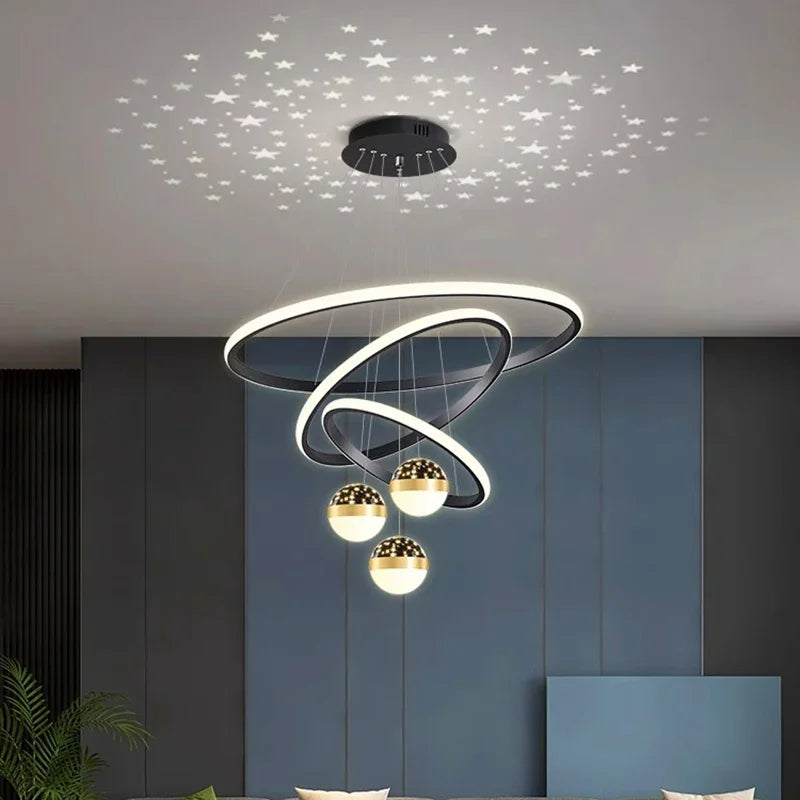 Afralia™ Nordic Dining Pendant Lamp for Living Room Ceiling Chandelier Lighting