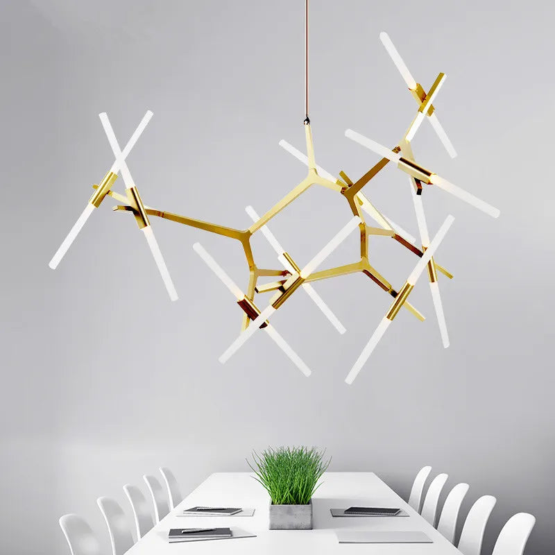 Afralia™ LED Chandelier: Modern Gold Black Ceiling Pendant for Kitchen Dining Living Bedroom