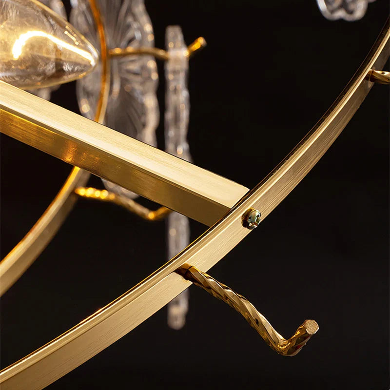 Afralia™ Elegant Glass Chandelier with LED Lights for Home Décor