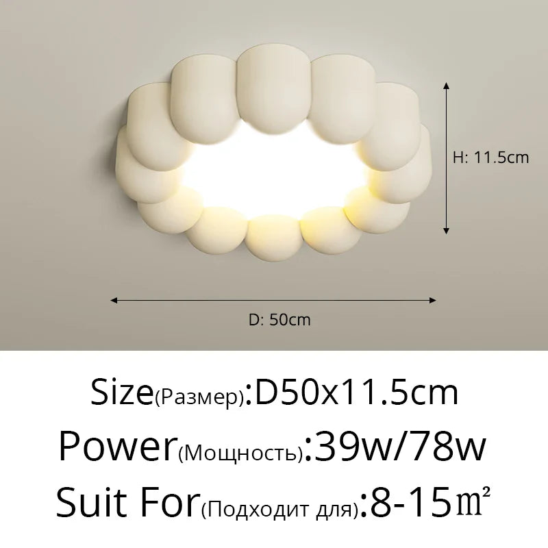 Nordic Flower LED Ceiling Light Cream Green White Round Bedroom Hotel Bathroom Afralia™