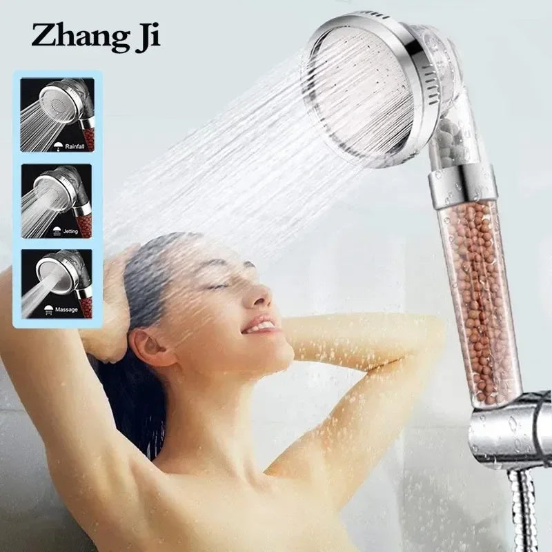 Afralia™ High Pressure Bath Shower Head with Anion Filter for Spa Experience