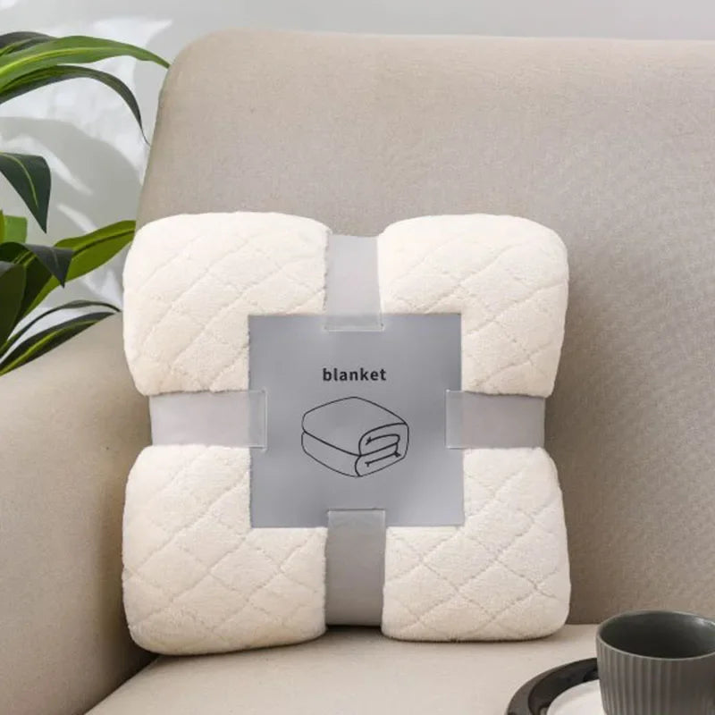 Afralia™ Plush Diamond Jacquard Blanket: Warm & Cozy Sofa Cover for Queen King