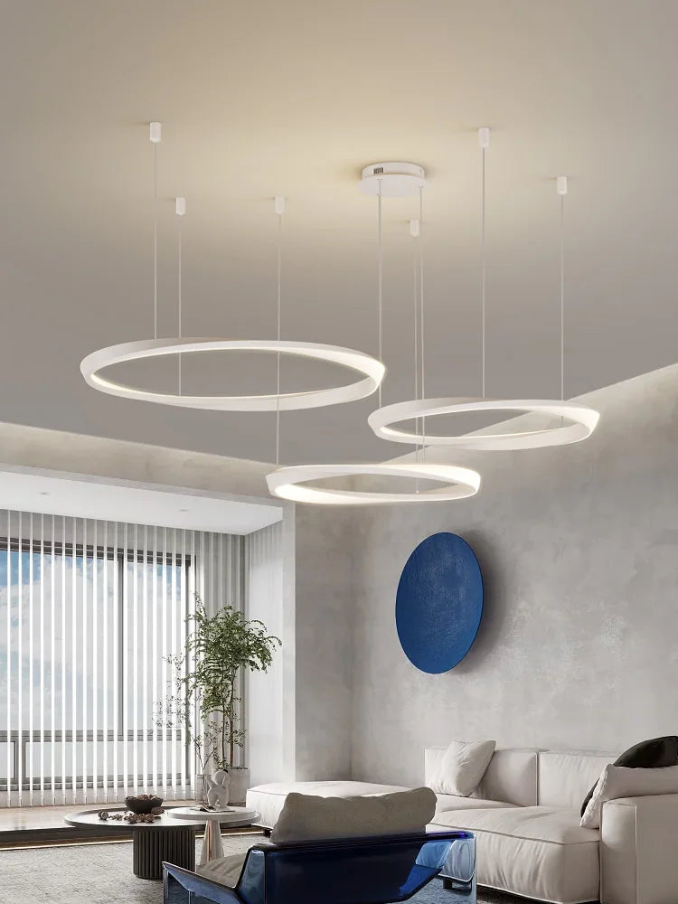 Afralia™ Modern Minimalist Ring Chandelier for Living Room, Bedroom, and Restaurant