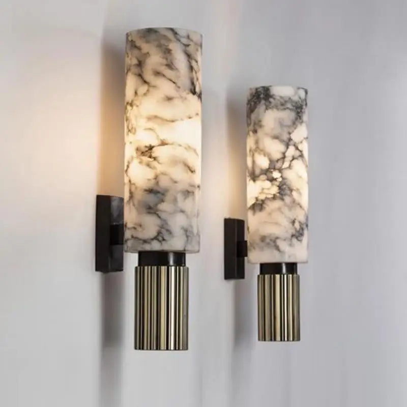 Afralia™ Marble Wall Lamp Copper Light Luxury Natural Marble Wall Lamp