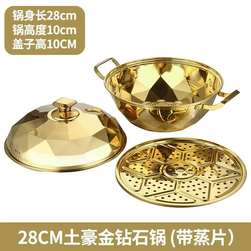 Afralia™ Stainless Steel Double Layer Steam Pot for Induction Cooker - Kitchen Essential