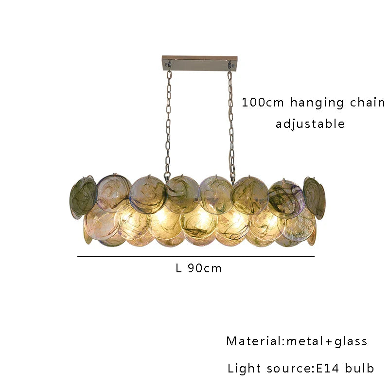 Afralia™ Pink Glass Ceiling Chandelier Light - Italian Style for Home Decoration