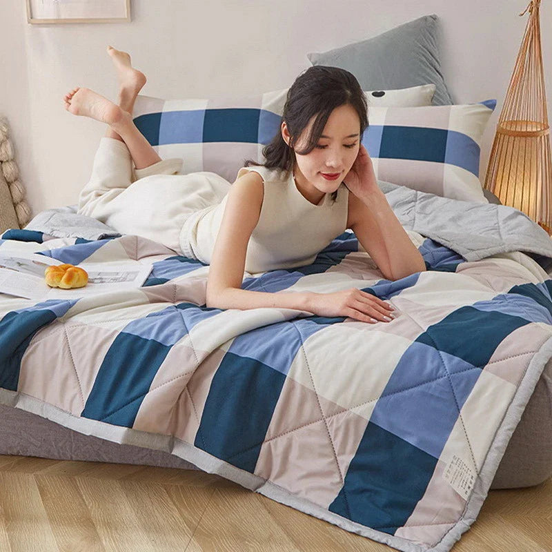 Afralia™ Quilted Summer Blanket: Soft & Breathable Double Comforter