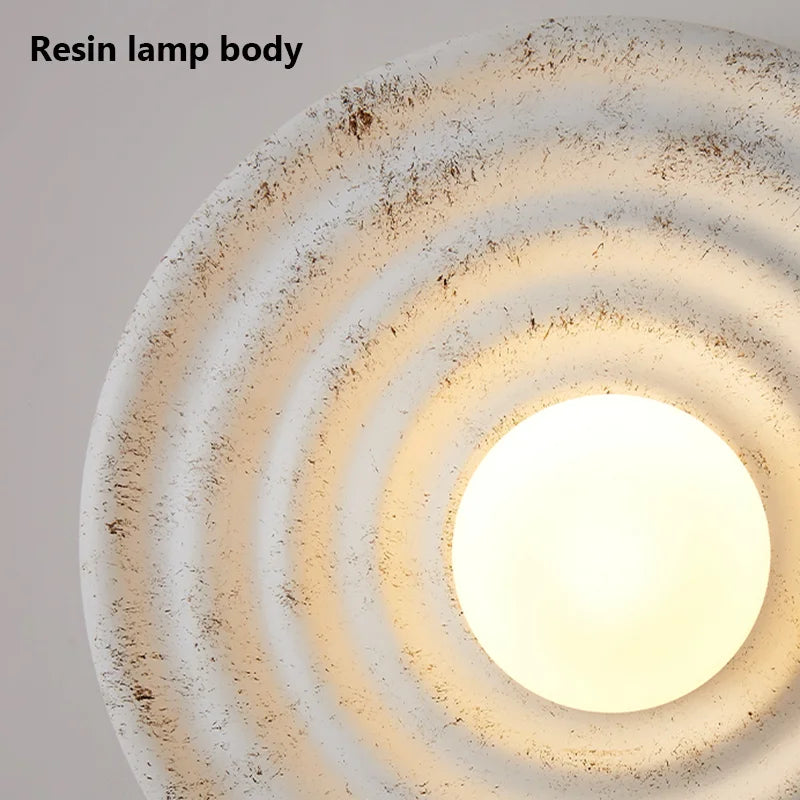 Afralia™ Wabi-sabi Round Circle LED Wall Lamp for Japanese Style Decor