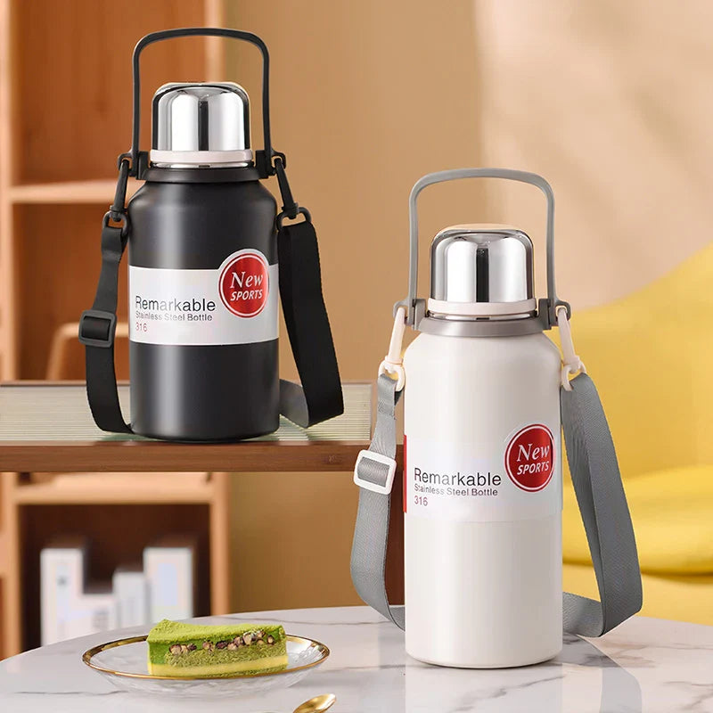 Afralia™ Stainless Steel Thermos Bottle - Hot & Cold Water Tea Coffee Large Capacity