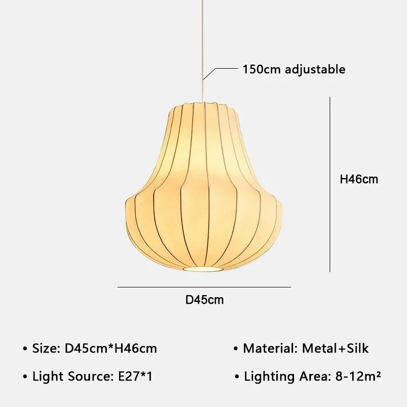 Afralia™ Silk Chandelier: Nordic Wabi Sabi Pendant Lighting for Home Decor