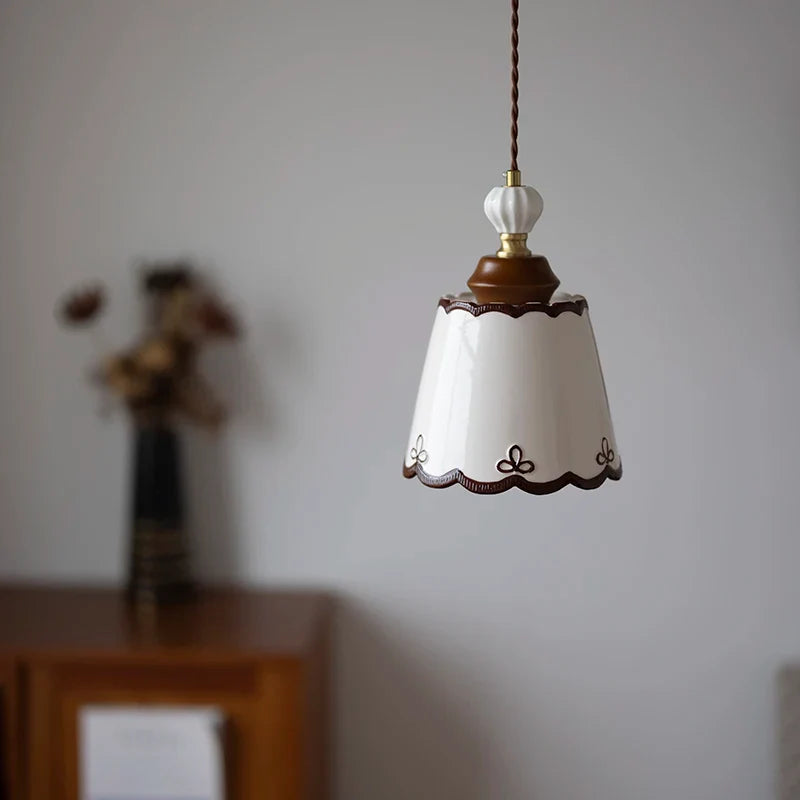 Afralia™ Nordic Ceramic LED Pendant Lights for Kitchen Dining Room Home Decor