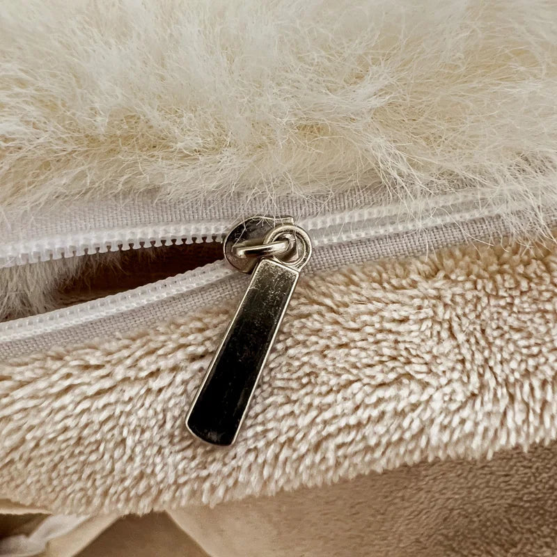 Luxury Faux Fur Bedding Set by Afralia™: Super Soft Bubble Fleece Duvet Cover, Quilt, and Sheet Set.