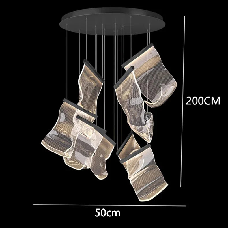 Afralia™ Crystal Chandelier Stair Pendant Living Room Lighting Modern Interior Pendant Lights