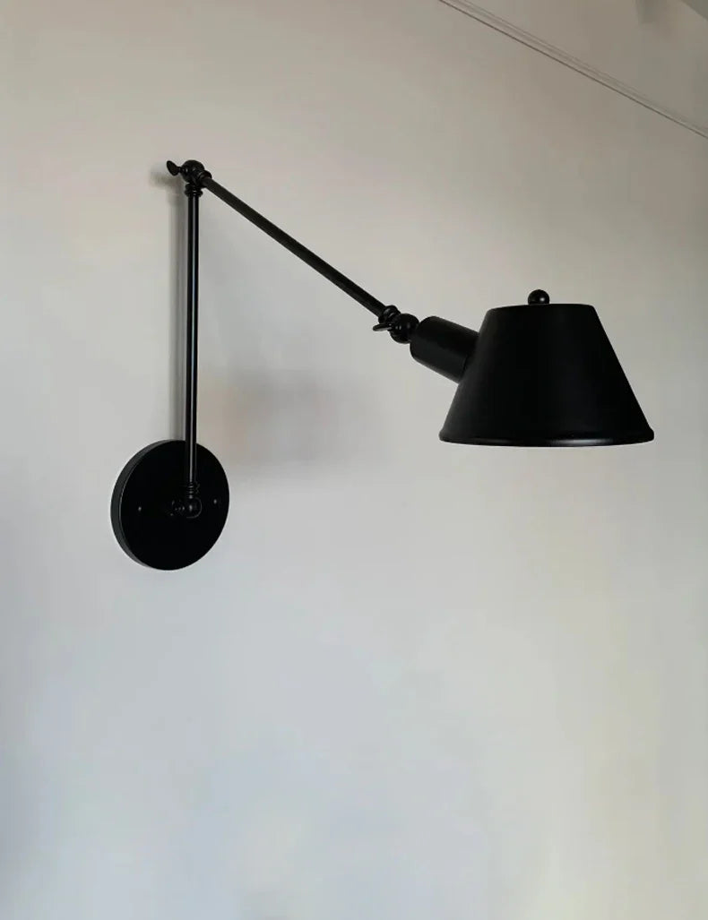Afralia™ Vintage Iron Wall Sconce Lighting, E27 LED, Black Rustic Arm Wall Lights