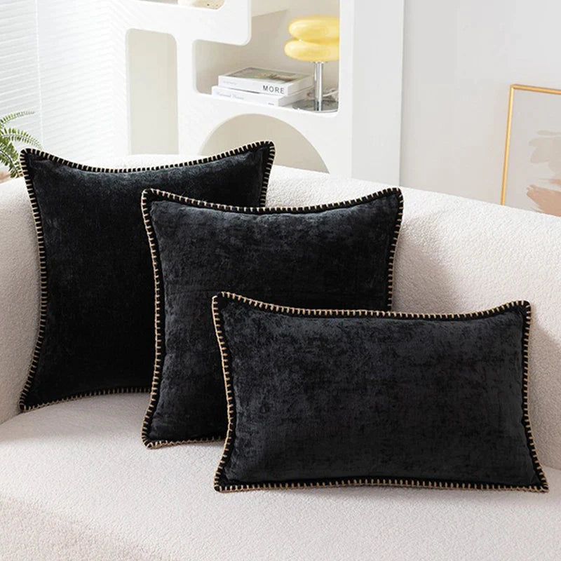 Chenille Throw Pillow Cover 30x50cm for Sofa Bed, Velvet Luxury Cushions Afralia™ - Home Decor